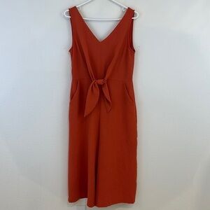 Gabby Skye Orange Front Tie Jumpsuit